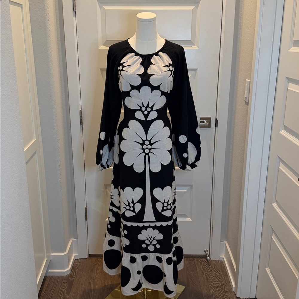 FARM Rio Embroidered Cutwork Backless Floral Dress Size M - Picture 3 of 10